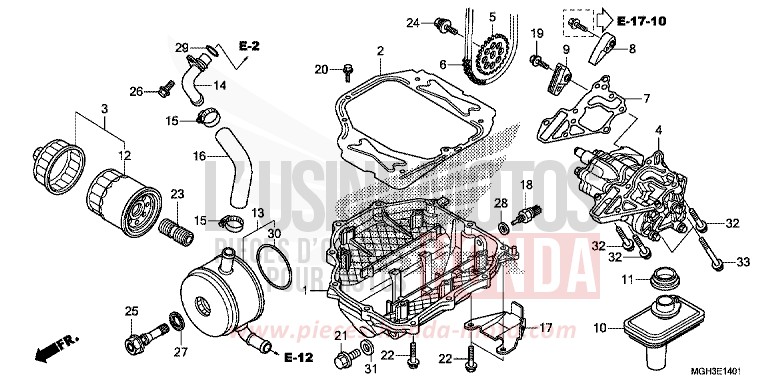 POMPE A HUILE (VFR1200XD) de VFR1200X "Crosstourer" DCT CANDY PROMINENCE RED (R342) 2012